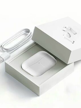 True Wireless Bluetooth Earbuds - White & Gold Accents